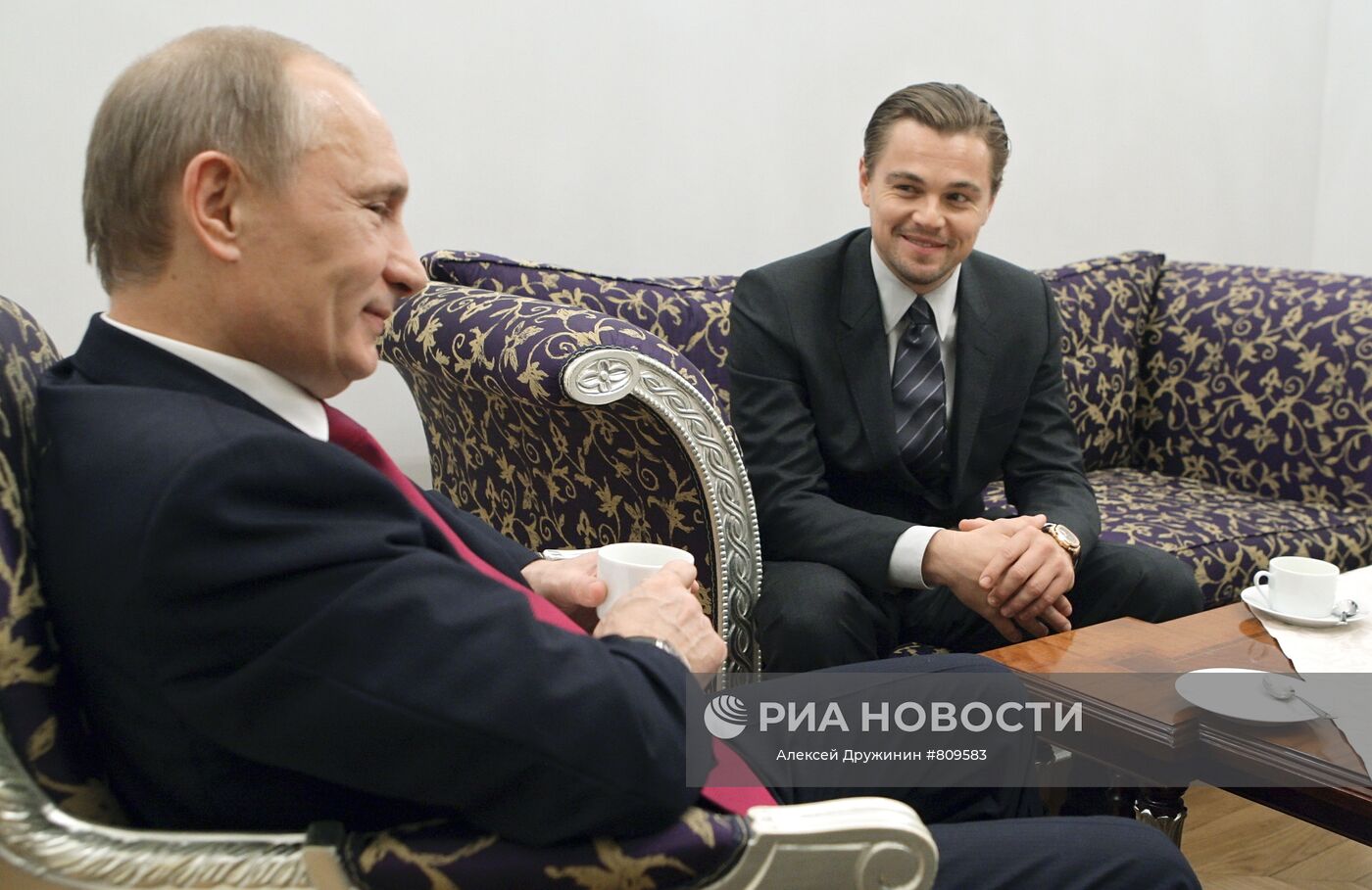 Встреча Владимира Путина и Леонардо Ди Каприо в Санкт-Петербурге