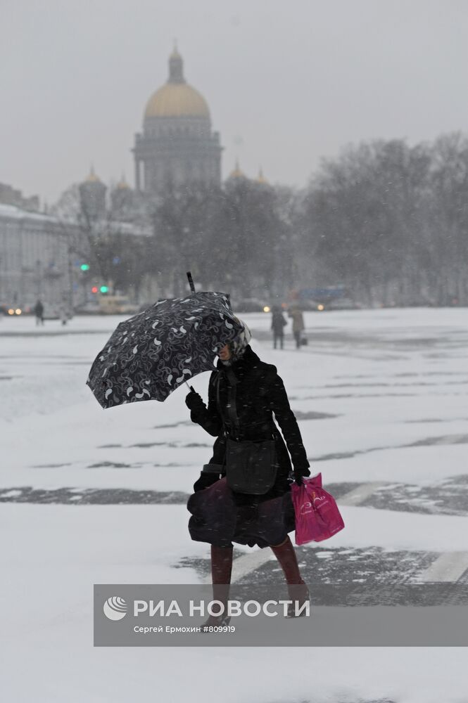 Снегопад в Санкт-Петербурге