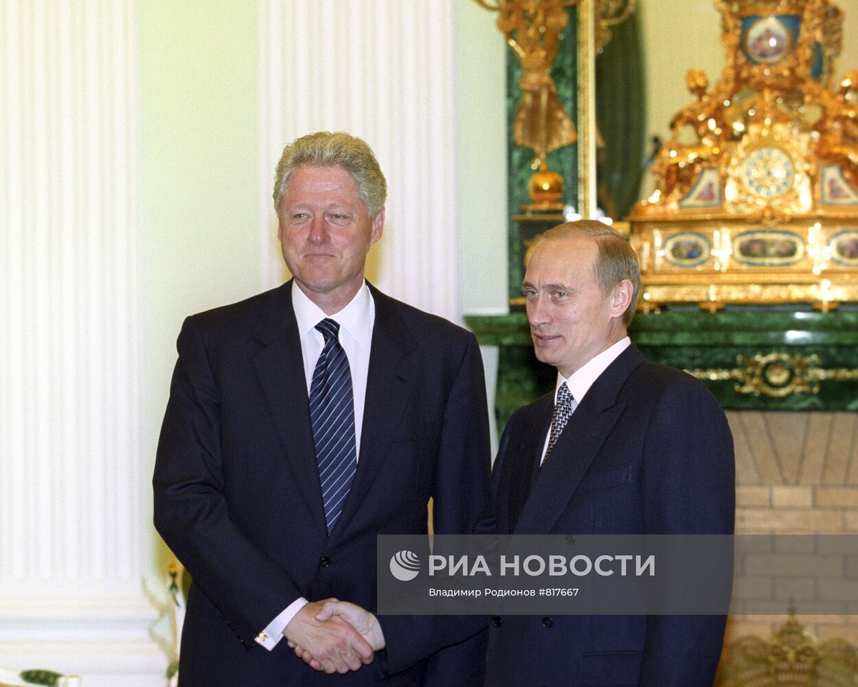 Президент США Билл Клинтон и президент РФ Владимир Путин