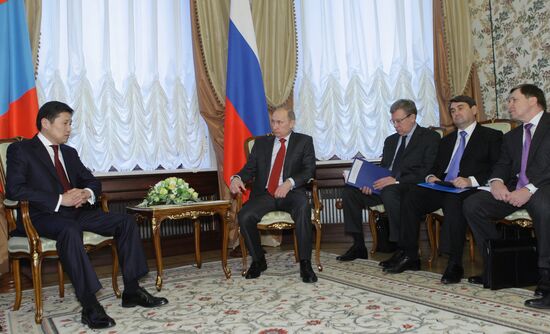 Встреча Владимира Путина с Сухбаатарыном Батболдом