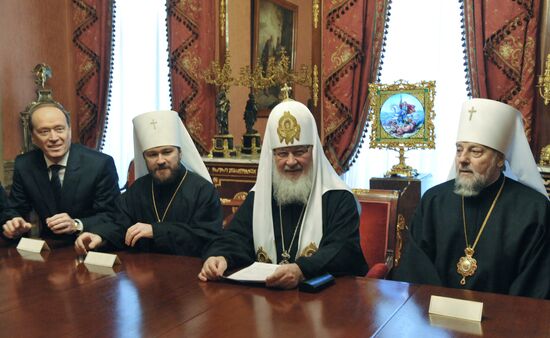 Встреча президента Латвии Валдиса Затлерса и патриарха Кирилла