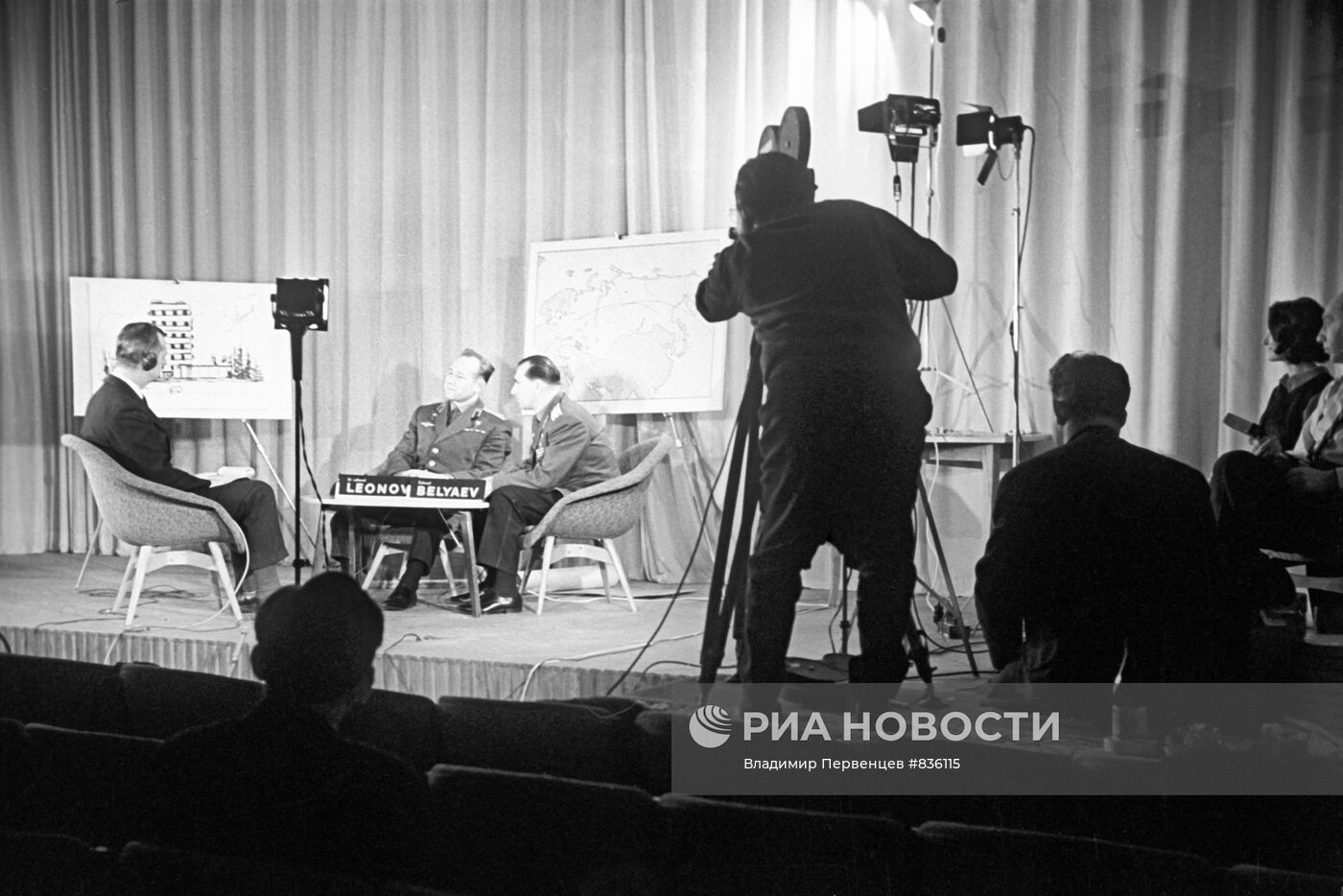 Съемки фильма о П. И. Беляеве и А. А. Леонове