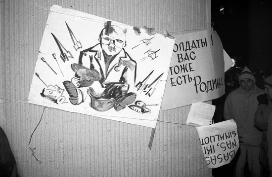Лозунги и плакаты на улицах Вильнюса