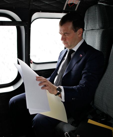 Д. Медведев прибыл в Швейцарию для участия в ВЭФ в Давосе