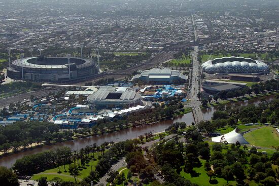 Вид на теннисный комплекс "Мельбурн Парк"