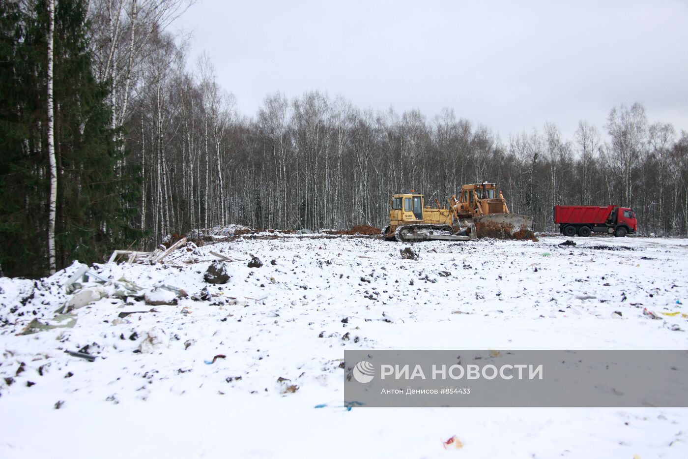 Место будущего строительства автотрассы в Химкинском лесу