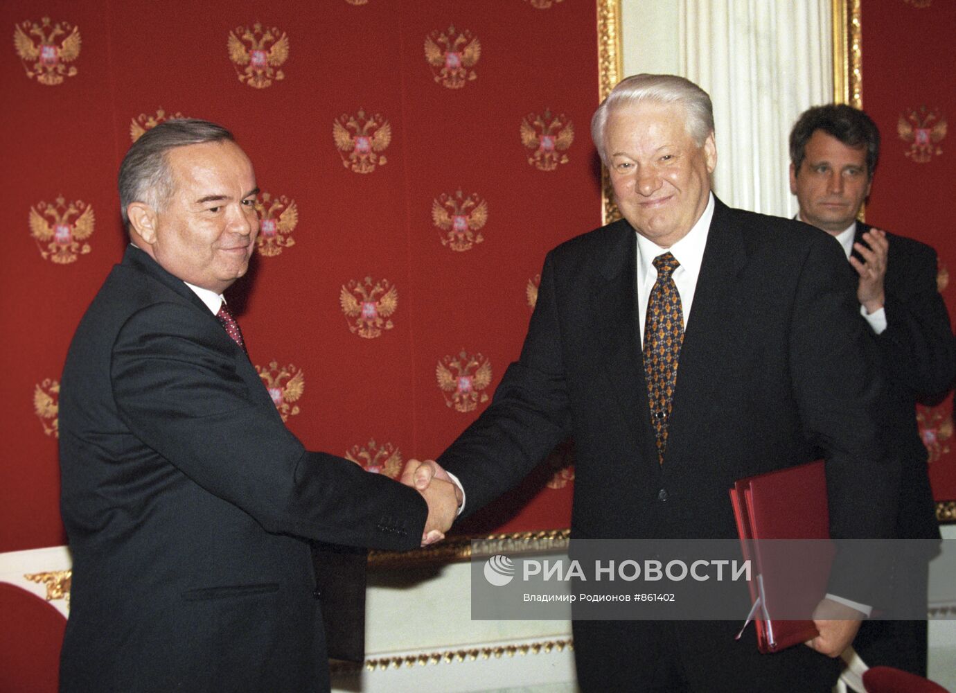 Б. Н. Ельцин и И. Каримов в Кремле