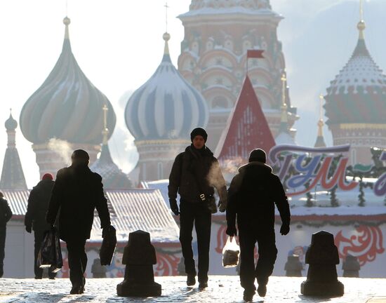На Красной площади в морозный день
