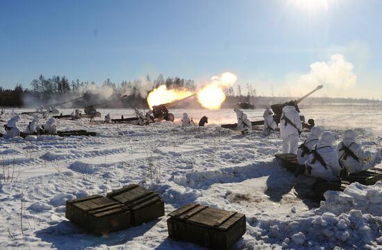 Занятие по стрельбе 200-й артиллерийской бригады