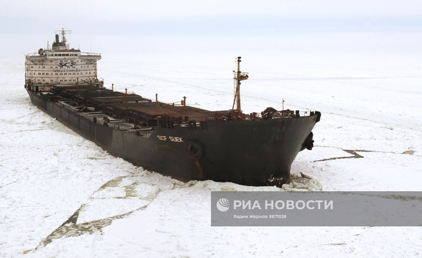Десятки судов застряли в Финском заливе