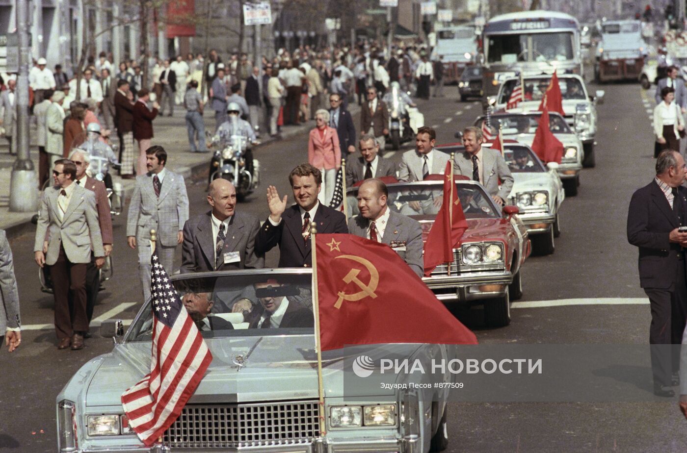 Встреча советских космонавтов в США