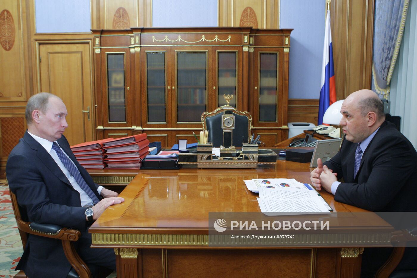 Встреча Владимира Путина с Михаилом Мишустиным в Москве