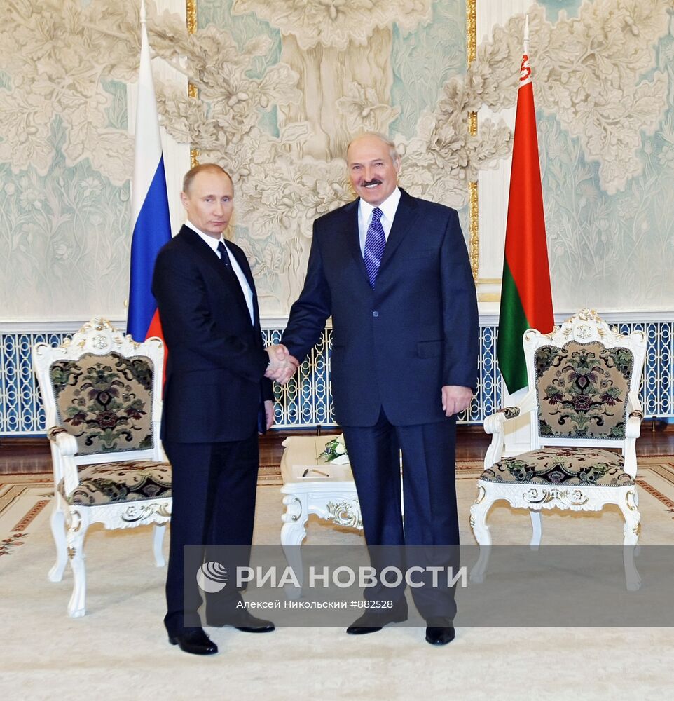 Встреча Владимира Путина и Александра Лукашенко в Минске