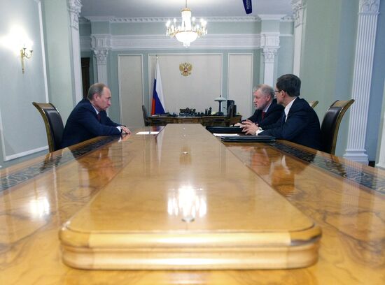 Встреча Владимира Путина с С. Мироновым и Н. Левичевым