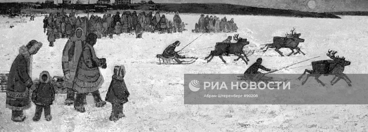 ДУБРОВИН КАРТИНА "СПОРТИВНЫЕ СОРЕВНОВАНИЯ"