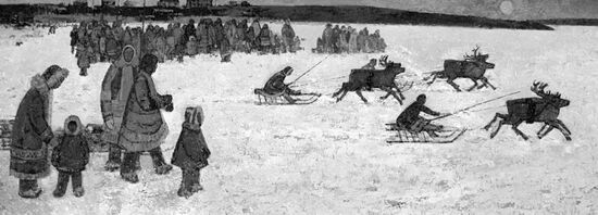 ДУБРОВИН КАРТИНА "СПОРТИВНЫЕ СОРЕВНОВАНИЯ"