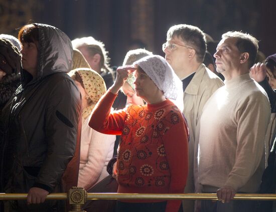 В Великий Четверг патриарх Кирилл провел богослужение