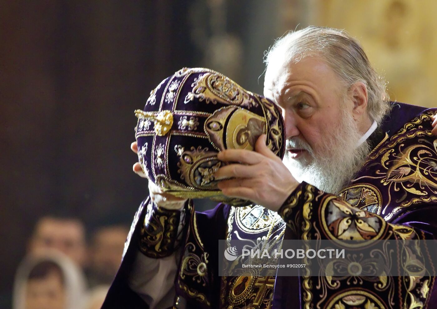 В Великий Четверг патриарх Кирилл провел богослужение