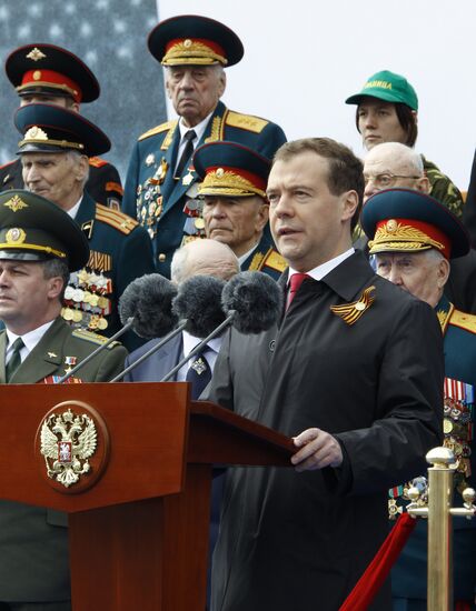 Д. Медведев на параде Победы на Красной площади