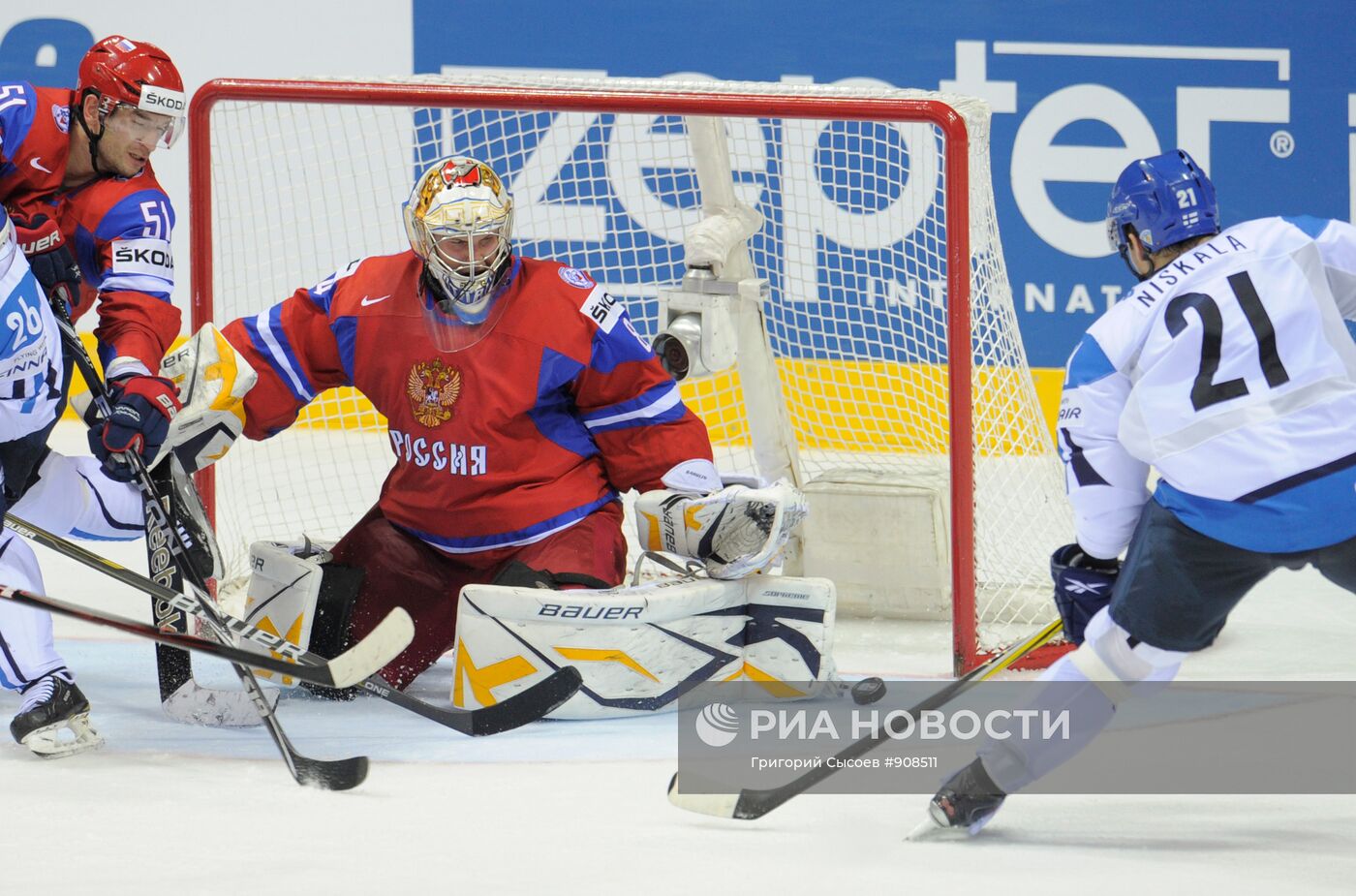 Хоккей. Чемпионат мира. Матч Россия - Финляндия