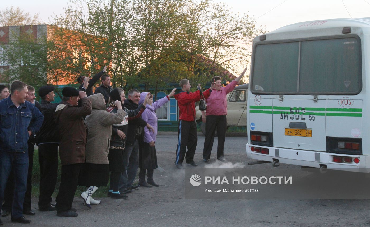 Проводы в армию жителя деревни Гриневичи Омской области
