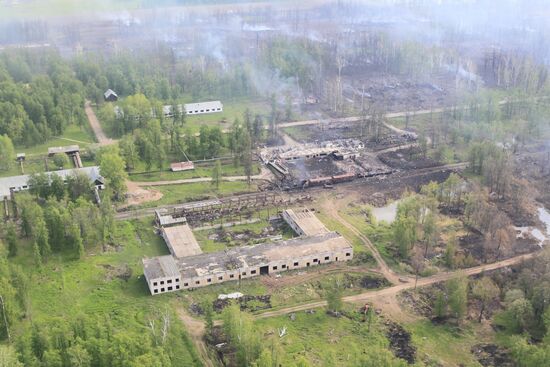 Последствия пожара на военном арсенале в Башкирии