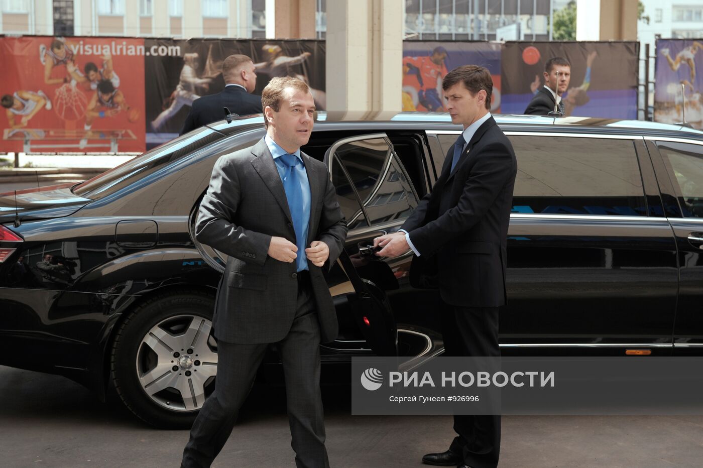 Президент РФ Дмитрий Медведев посещает агентство РИА Новости