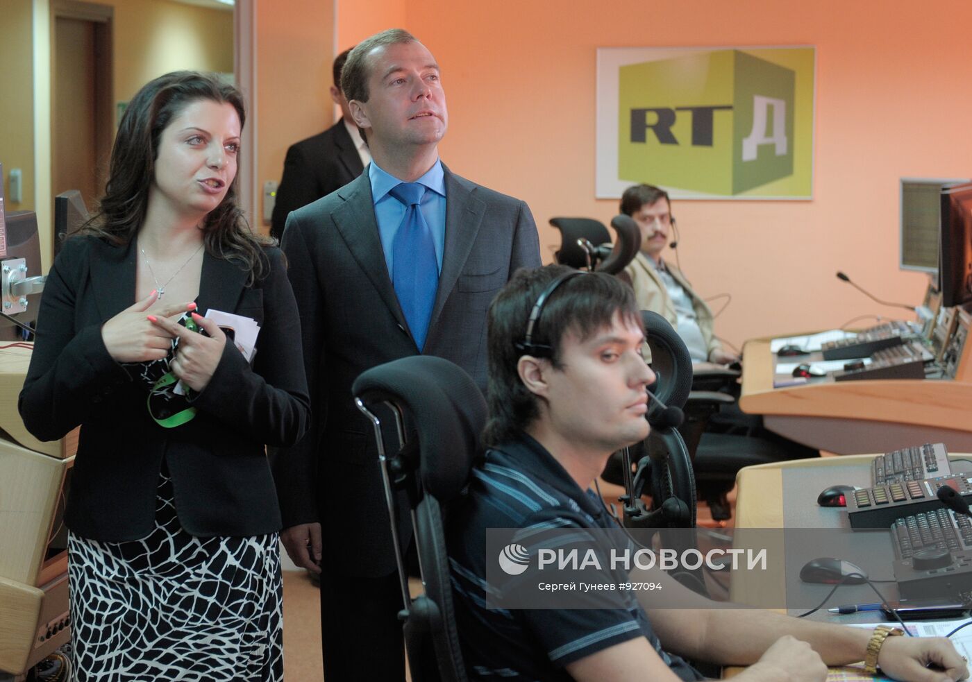Президент РФ Дмитрий Медведев посещает агентство РИА Новости