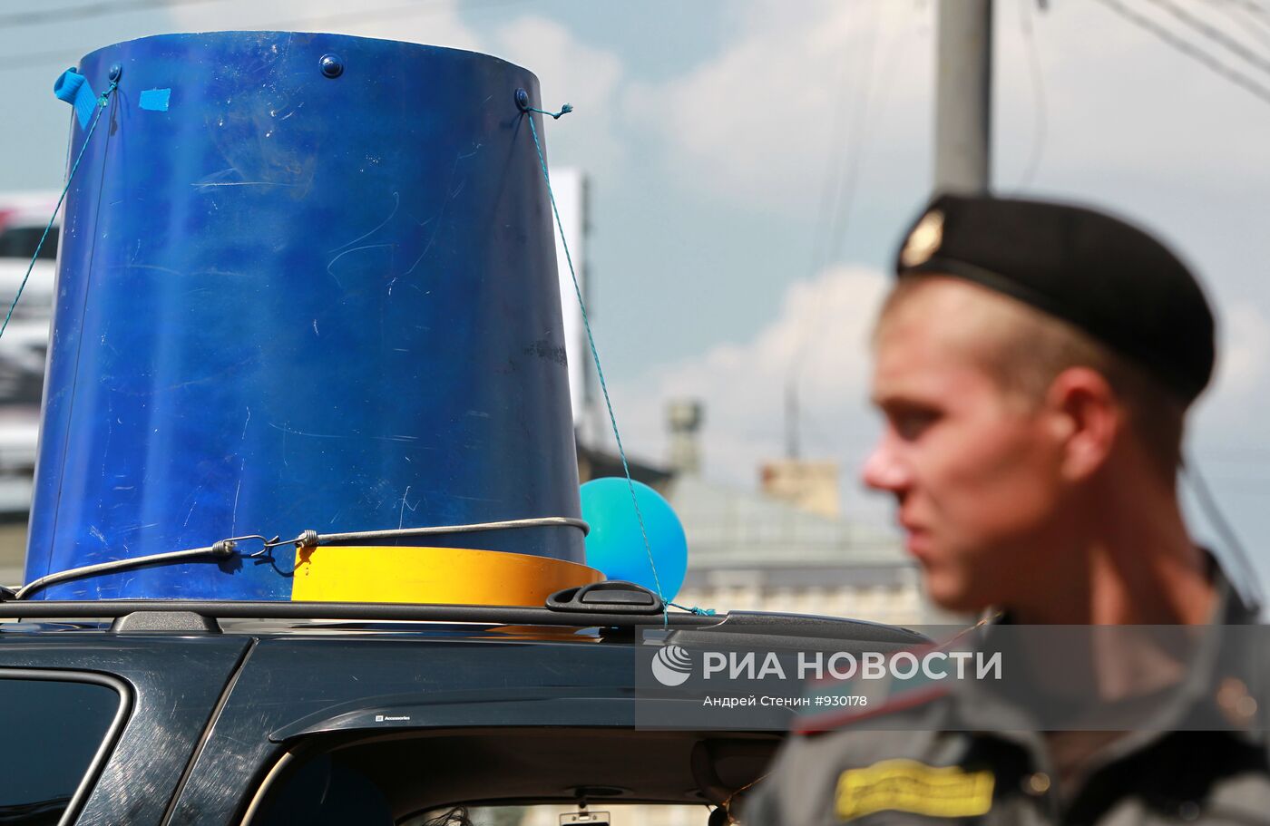 Автопробег общества "Синие ведерки" в честь юбилея ГАИ МВД