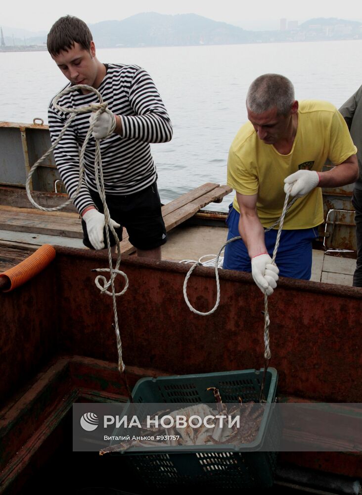 Приморские пограничники задержали иностранную шхуну с 9 т краба