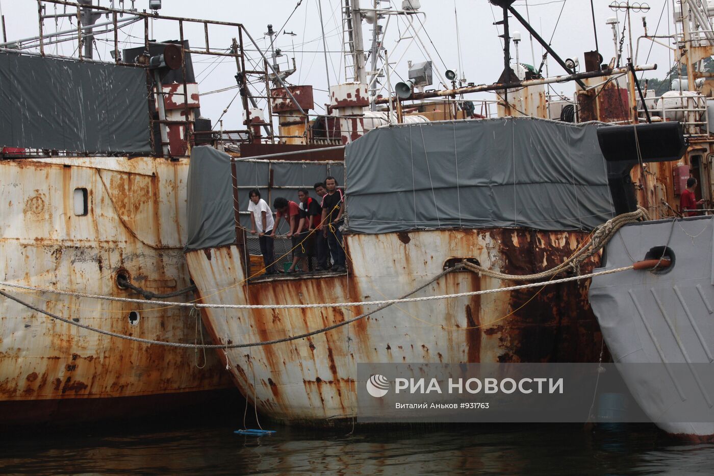 Стоянка судов-нарушителей, задержанных береговой охраной