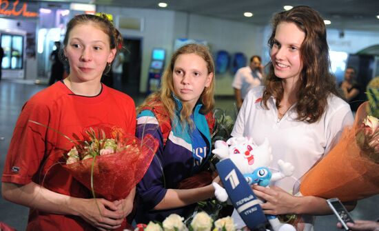 Возвращение сборной России по синхронному плаванию в Москву