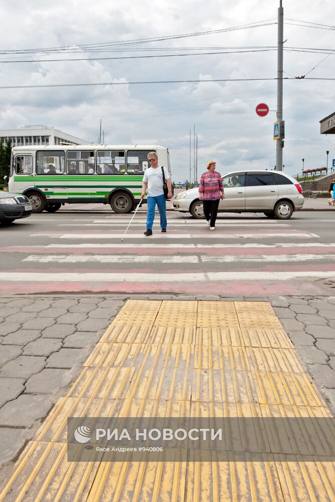 Специальная плитка для слепых появилась у переходов в Томске