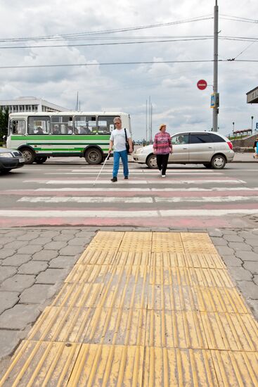 Специальная плитка для слепых появилась у переходов в Томске