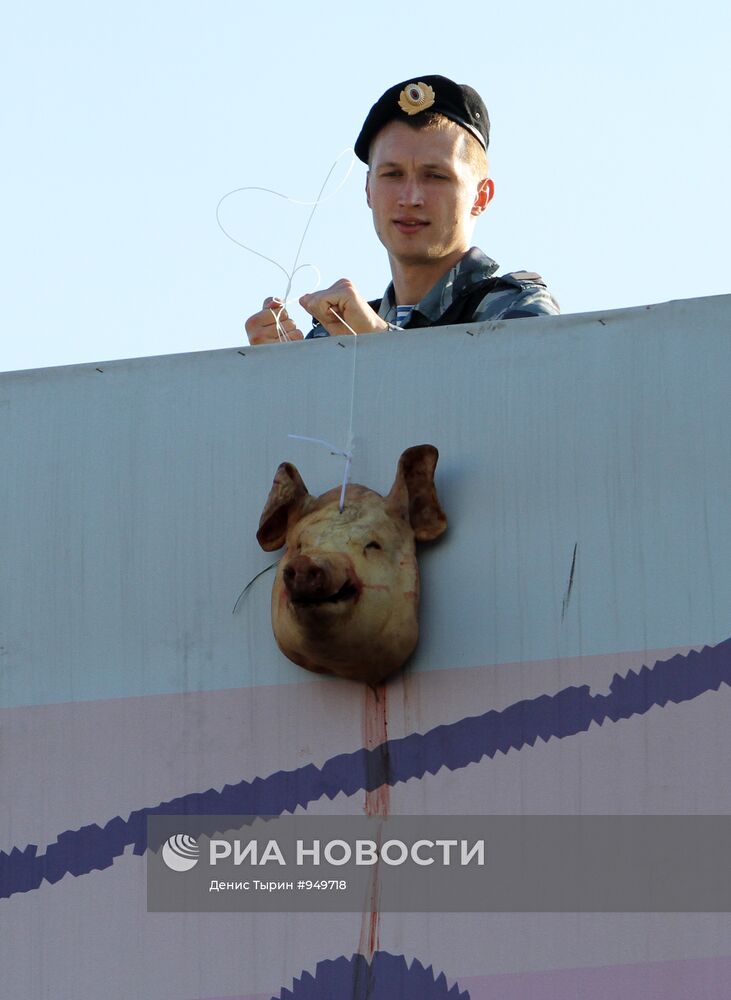 Акция болельщиков профессионального футбольного клуба ЦСКА