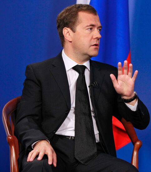 Д.Медведев дал интервью телевизионному каналу "Евроньюс"