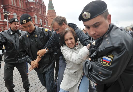 Акция обманутых дольщиков в Москве