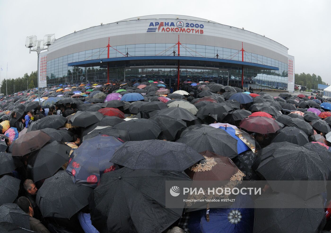 Прощание с хоккеистами ярославского "Локомотива"