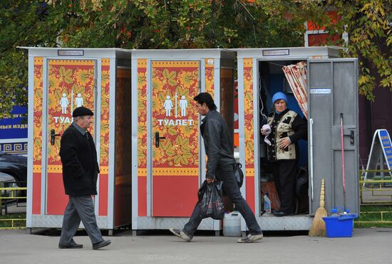 В Москве появились общественные туалеты, расписанные под хохлому
