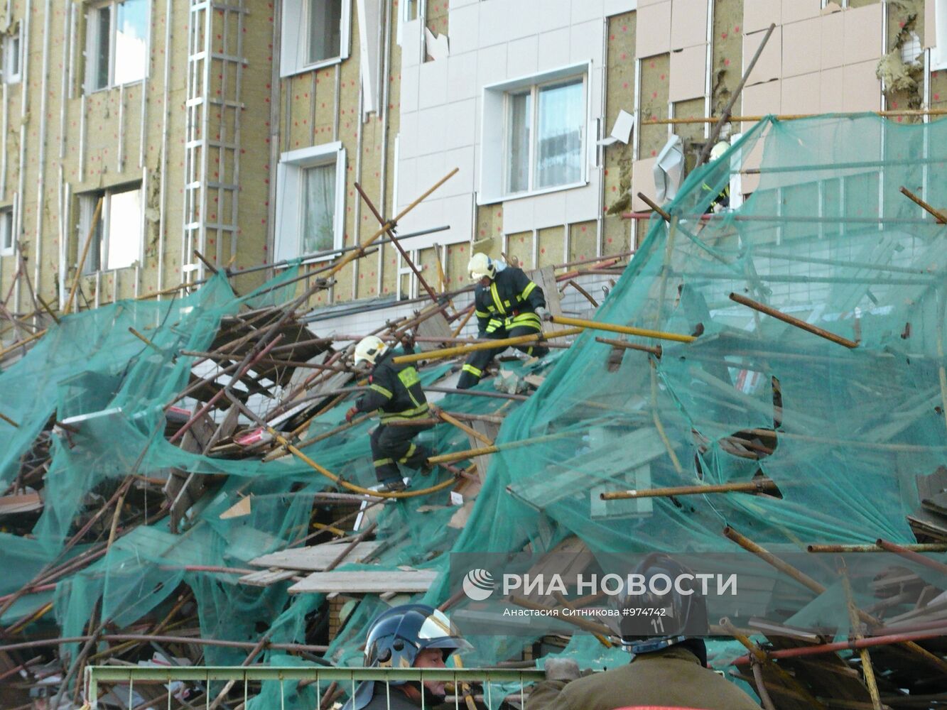 Обрушение строительных лесов в Зеленограде