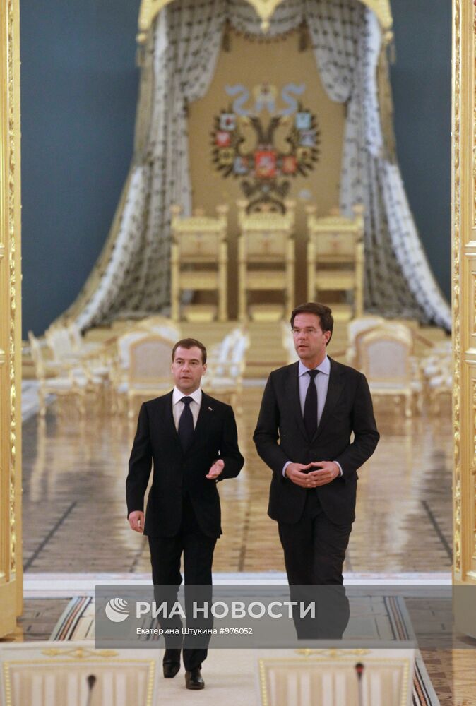 Переговоры Д.Медведева и М.Рютте в Кремле