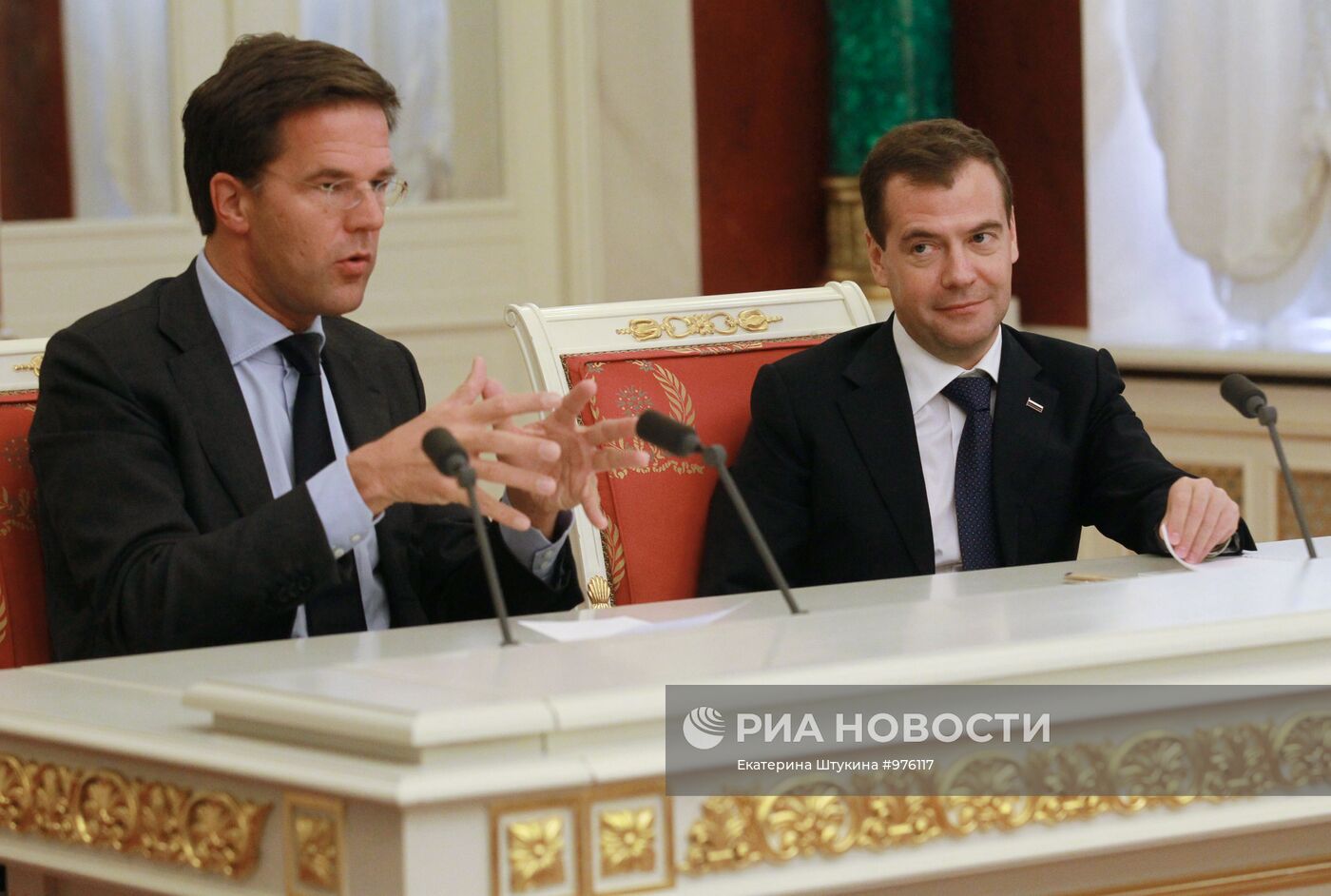 Переговоры Д.Медведева и М.Рютте в Кремле