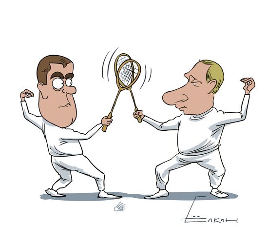 Медведев показал в видеоблоге, как играет в бадминтон с Путиным