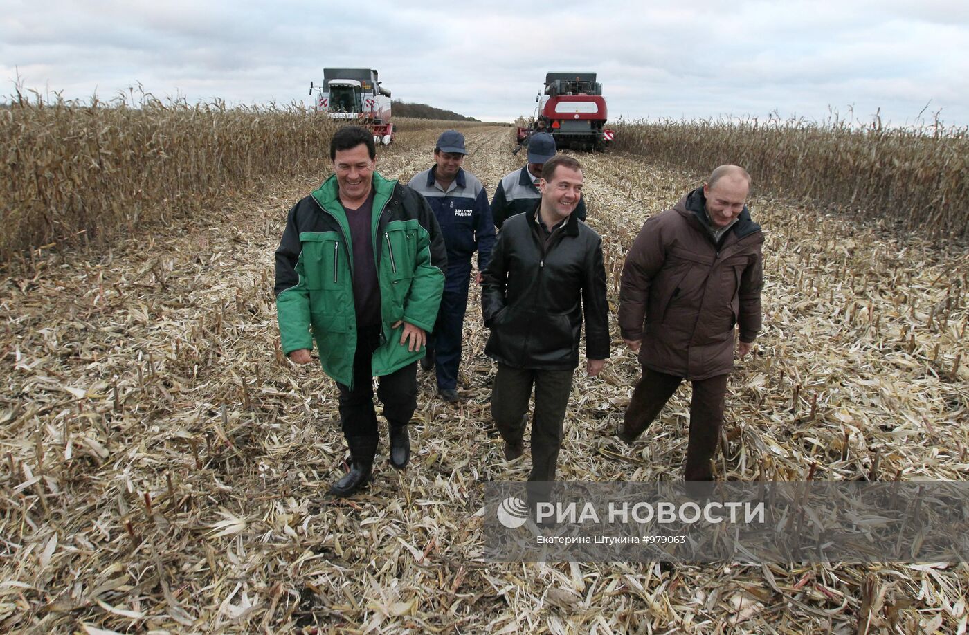 Рабочая поездка Д.Медведева и В.Путина в Ставрополь