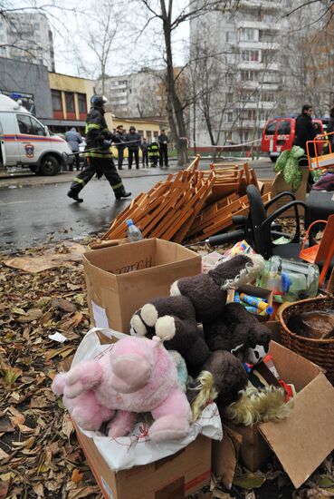 Пожар в ДК "Октябрь" на Северо-Западе Москвы