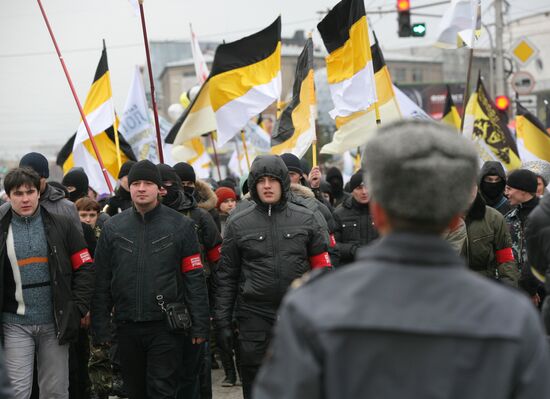 "Русский марш" в Новосибирске