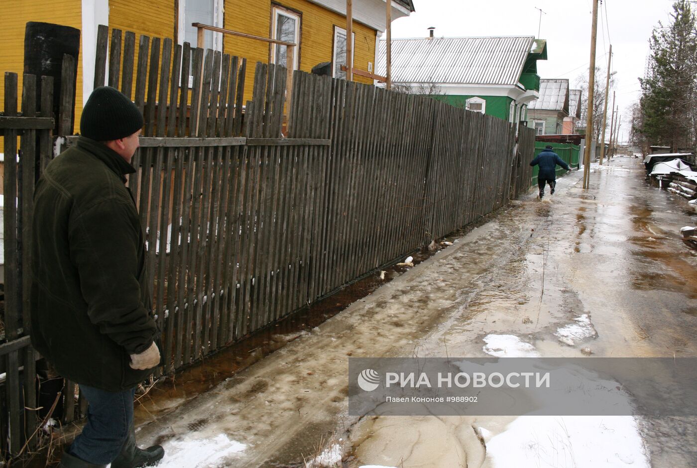 Подтопление жилых домов в Архангельске