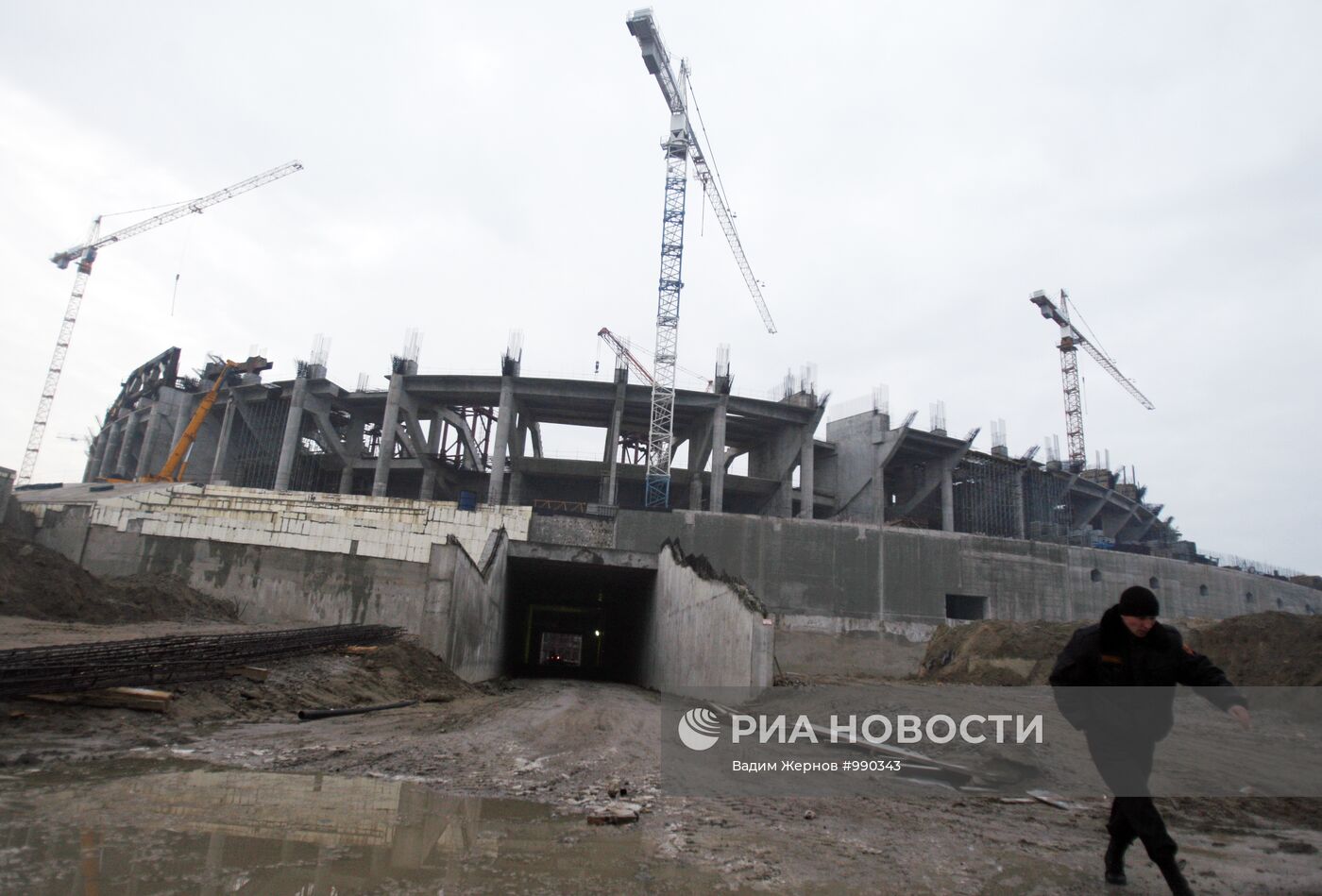 Строительство стадиона "Зенит" в Санкт-Петербурге