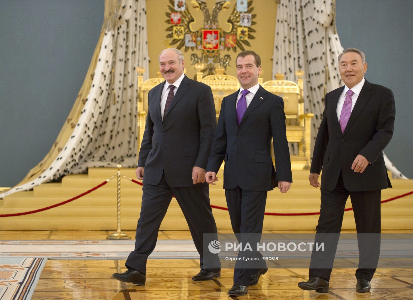 Встреча Д.Медведева, А.Лукашенко, Н.Назарбаева в Кремле