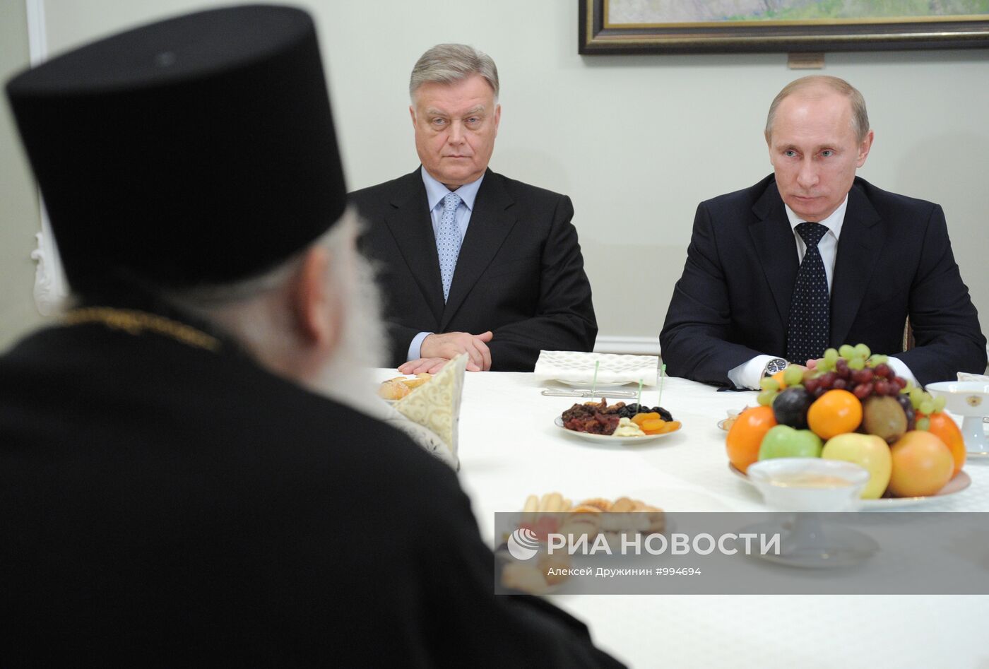 Встреча В.Путина с игуменом Ефремом и монахом Нектариосом